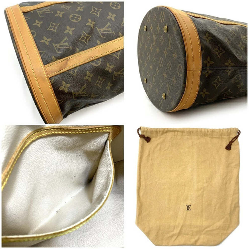 Louis Vuitton Brown Pattern Bag Beige Bucket All Handbag LV Tote over - Picture 9 of 10